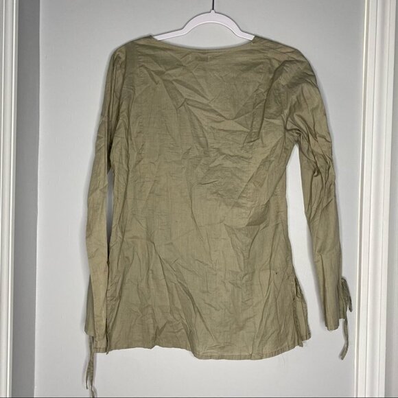 Seafolly Green Swimsuit Coverup Tie Front Shirt - Picture 6 of 9